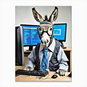 Donkey At Work Canvas Print