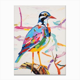 Colourful Bird Painting Lapwing 3 Canvas Print