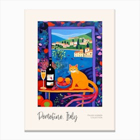 Portofino Cat On A Window 1 Italian Summer Collection Canvas Print