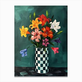 Checkered Lilies Canvas Print