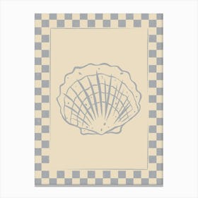 Seashell 03 with Checkered Border Canvas Print