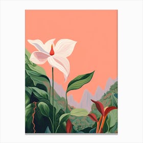 Boho Wildflower Painting Great White Trillium Canvas Print