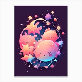 Star Cluster Kawaii Kids Space Canvas Print
