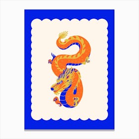 Year Of The Dragon Blue Canvas Print