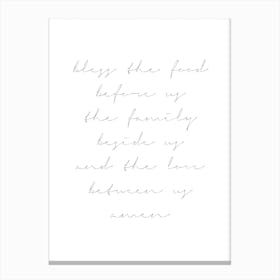 Bless The Food Before Us Canvas Print