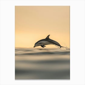 Dolphin Leaping At Sunset. Generated AI. Art Print Canvas Print