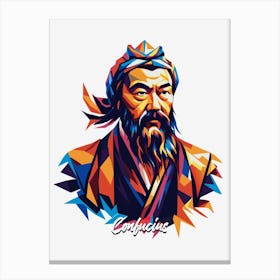 Confucius 1 Portrait WPAP Pop Art Canvas Print