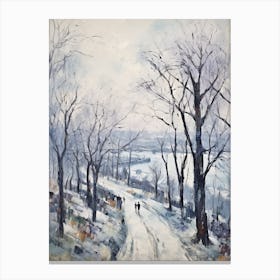 Winter City Park Painting Kalemegdan Park Belgrade Serbia 1 Canvas Print