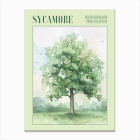Sycamore Tree Atmospheric Watercolour Painting 4 Poster Canvas Print