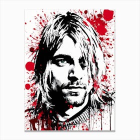 Kurt Cobain Portrait Ink Painting (9) Canvas Print