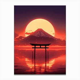 Sunset Over Fuji Canvas Print