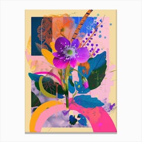 Forget Me Not 1 Neon Flower Collage Canvas Print