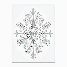 Needle, Snowflakes, William Morris Inspired 1 Canvas Print
