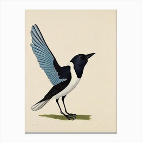 Magpie Illustration Bird Canvas Print