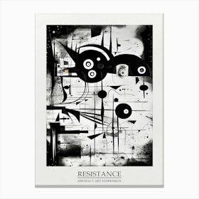 Resistance Abstract Black And White 6 Poster Canvas Print