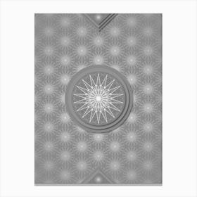 Geometric Glyph Sigil with Hex Array Pattern in Gray n.0003 Canvas Print