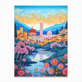 Florence, Illustration In The Style Of Pop Art 4 Canvas Print
