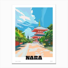 Todai Ji Temple Nara 4 Colourful Illustration Poster Canvas Print