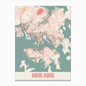 Hong Kong Map Poster Canvas Print