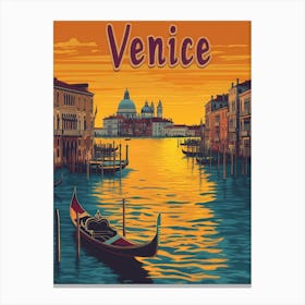 Aihrgdesign A Retro Travel Poster For Venice Canvas Print