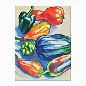 Poblano Pepper 2 Fauvist vegetable Canvas Print