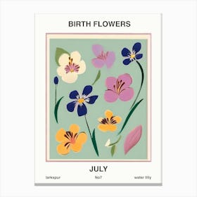 Birth Flowers July Canvas Print