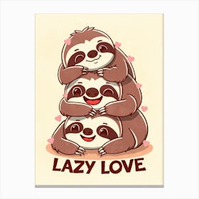 Lazy Love Sloth Canvas Print