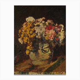 A Vase Of Wild Flowers, Adolphe Monticelli Canvas Print