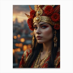 Portrait Of A Woman In Traditional Dress Canvas Print