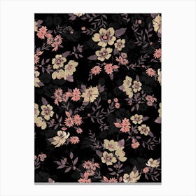 Retro Floral Print Canvas Print