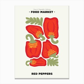 The Food Market Red Peppers Illustration Maximalist Canvas Print