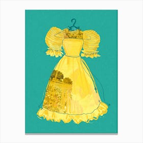 Vintage Yellow Dress Canvas Print