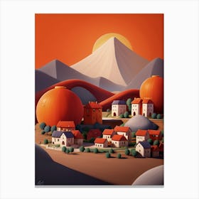 Orange Village Canvas Print