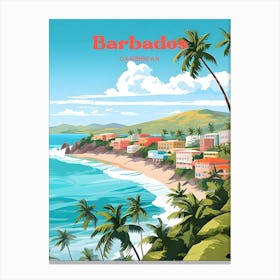 Barbados Caribbean Beach Travel Art Canvas Print