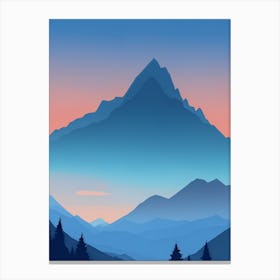 Misty Mountains Vertical Composition In Blue Tone 181 Canvas Print