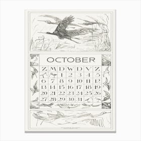 October Calendar Sheet With Migratory Birds (1917), Theo Van Hoytema Canvas Print