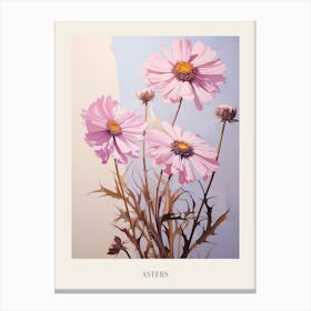 Floral Illustration Asters 5 Poster Canvas Print