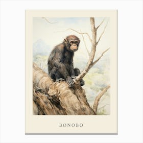 Beatrix Potter Inspired  Animal Watercolour Bonobo 1 Canvas Print