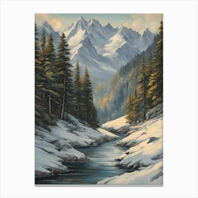 'Snowy Mountains' 1 Canvas Print