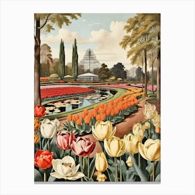 Tulips In The Garden Canvas Print