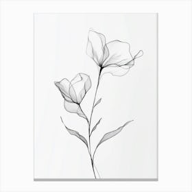 Flowers In Black And White Canvas Print