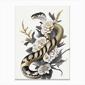 Gray Banded King Snake Gold And Black Canvas Print
