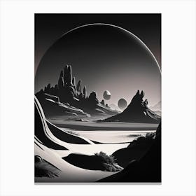 Mars Landscape Noir Comic 4 Canvas Print