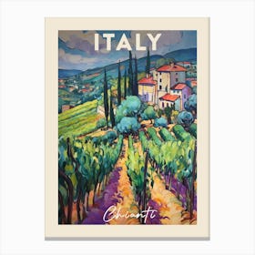 Chianti Italy 4 Fauvist Painting  Travel Poster Canvas Print