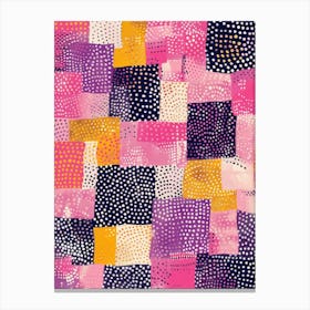 Abstract Pink Polka Dots Canvas Print