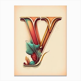 Y, Letter, Alphabet Retro Drawing 1 Canvas Print
