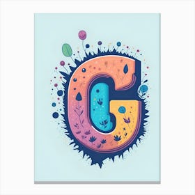 Colorful Letter G Illustration 21 Canvas Print