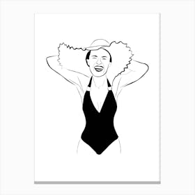 Woman In Swimsuit Canvas Print