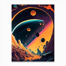 Asteroid Belt Comic Space Space Canvas Print