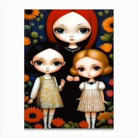 Big Eye Girls Canvas Print